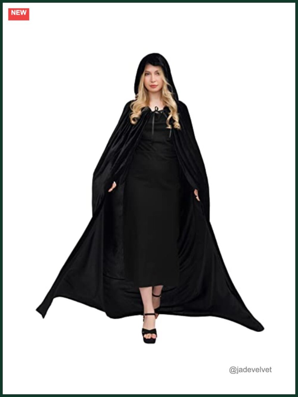 Velvet Hooded Cloak Full Length Cape Cosplay Halloween Costume